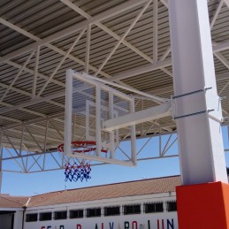 Jgo canasta minibasket fija a viga vuelo 1,65 mts